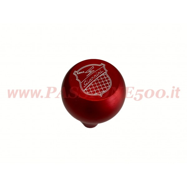 POMELLO LEVA CAMBIO IN METALLO ROSSO CON LOGO GIANNINI - FIAT 500 