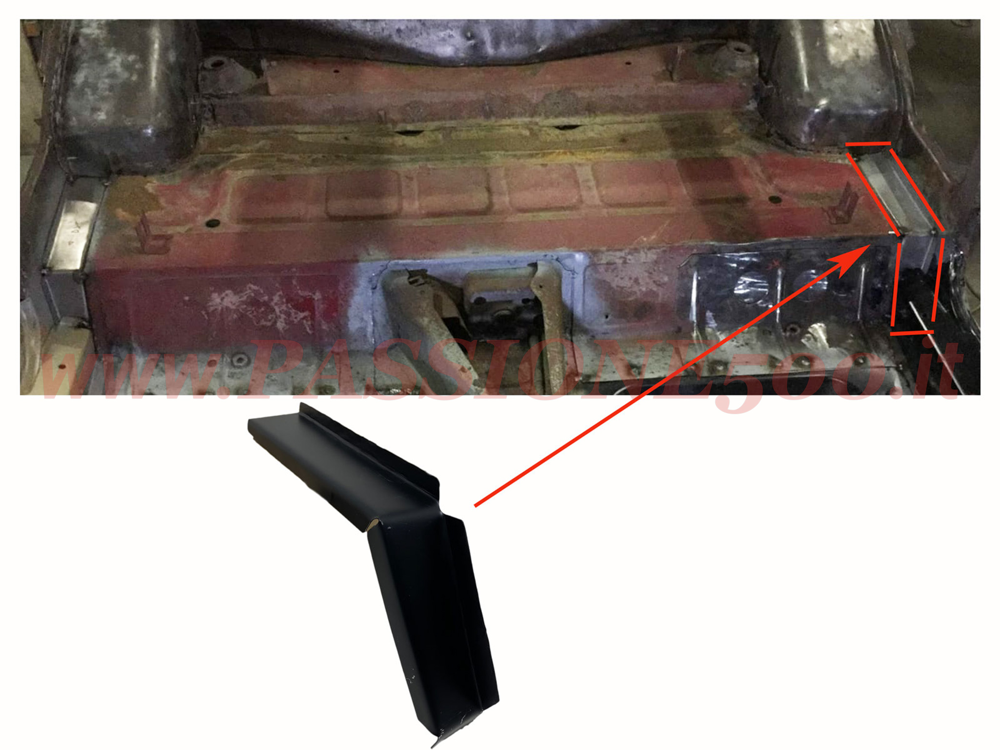 staffa sinistra parafango e seduta Fiat 500