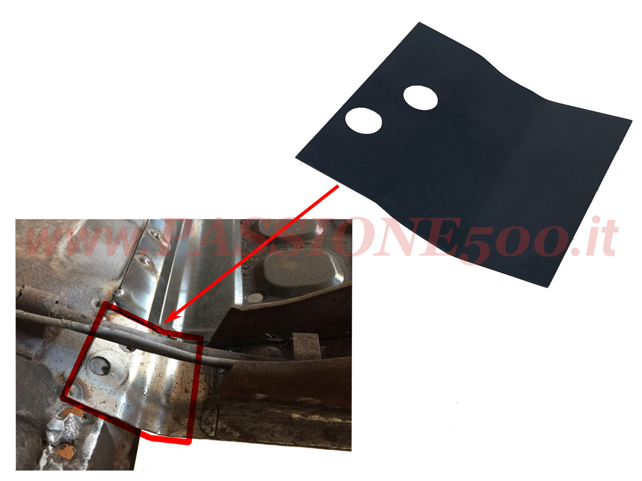 piastra di collegamento tra pianali fiat 500