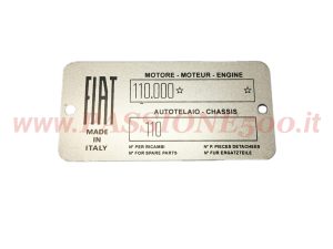 targhetta identificativa Fiat 500 N