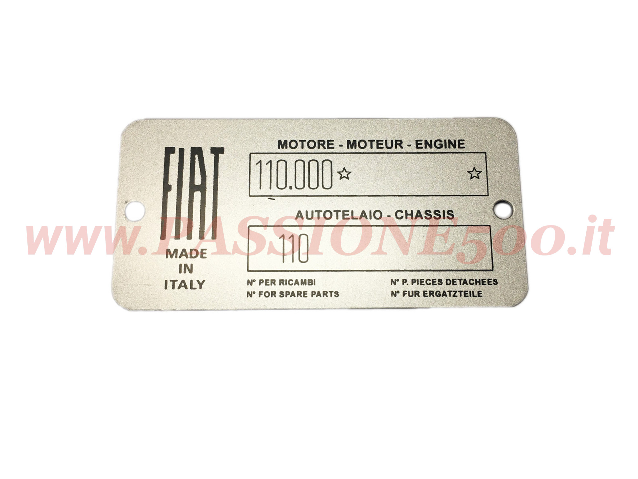 targhetta identificativa Fiat 500 N