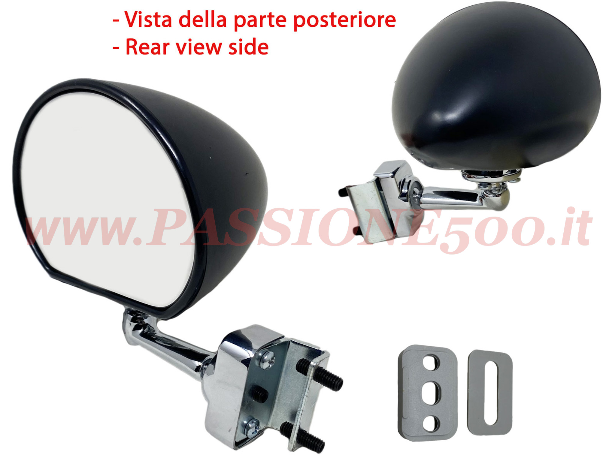 specchio nero sebring morsetto Fiat 500