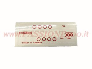 adesivo rodaggio fiat 500 D F L R