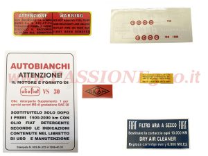 kit adesivi motore autobianchi 500 giardiniera