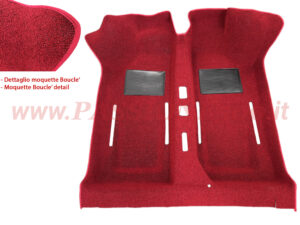 tappeto moquette abitacolo boucle' rosso Fiat 500