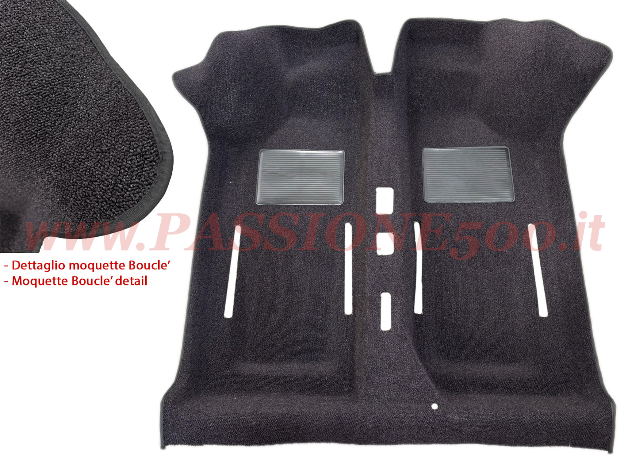 tappeto moquette abitacolo boucle' nero Fiat 500