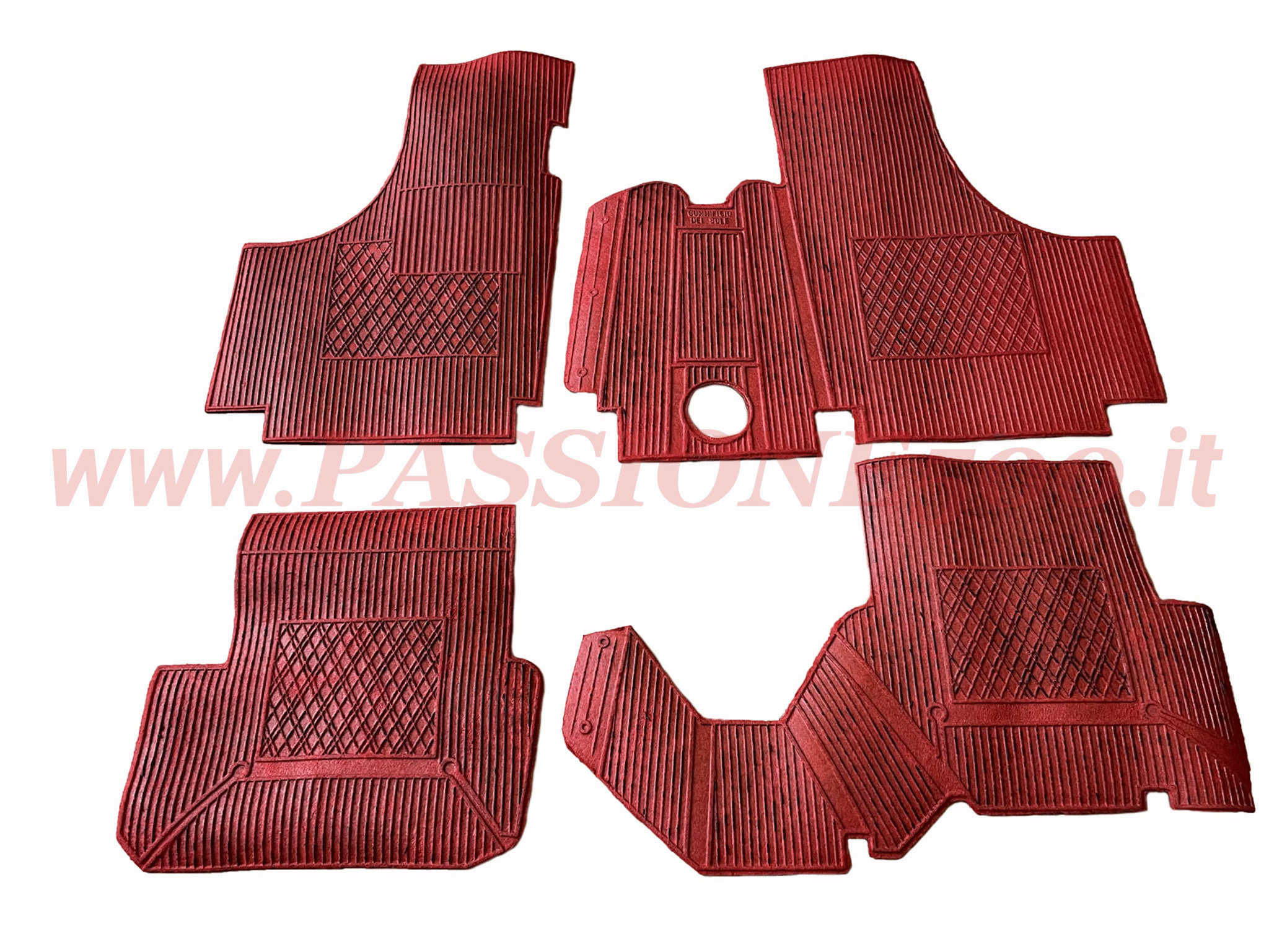 sovratappeti rosso gomma Fiat 500