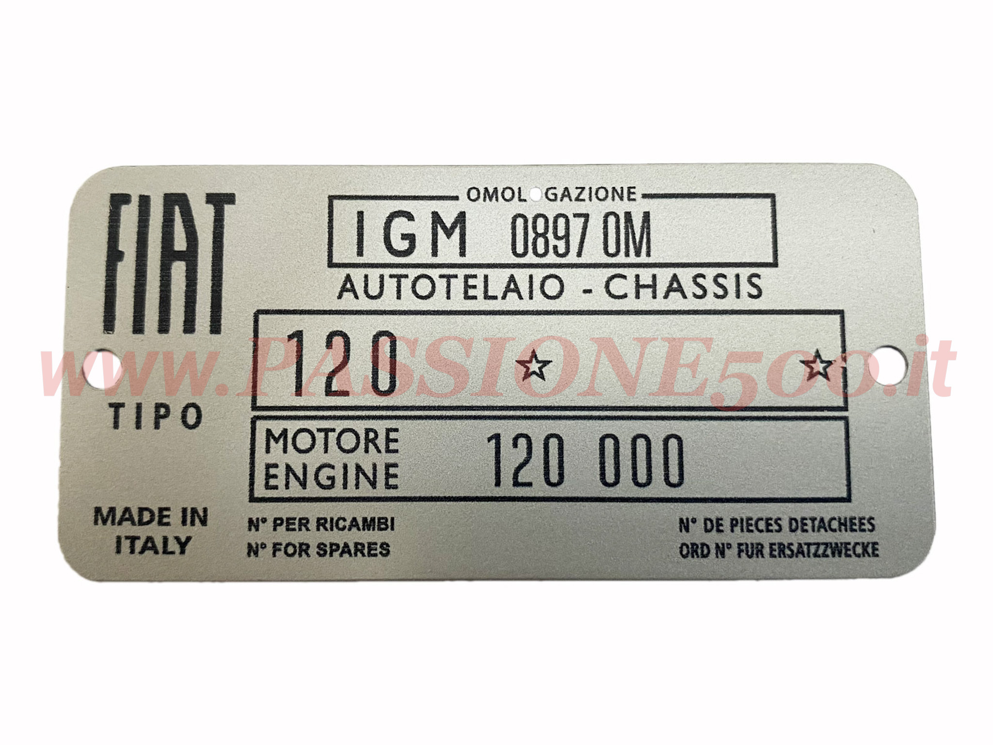 targhetta fiat 500 giardiniera