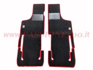 sovratappeti nero rosso moquette Fiat 500