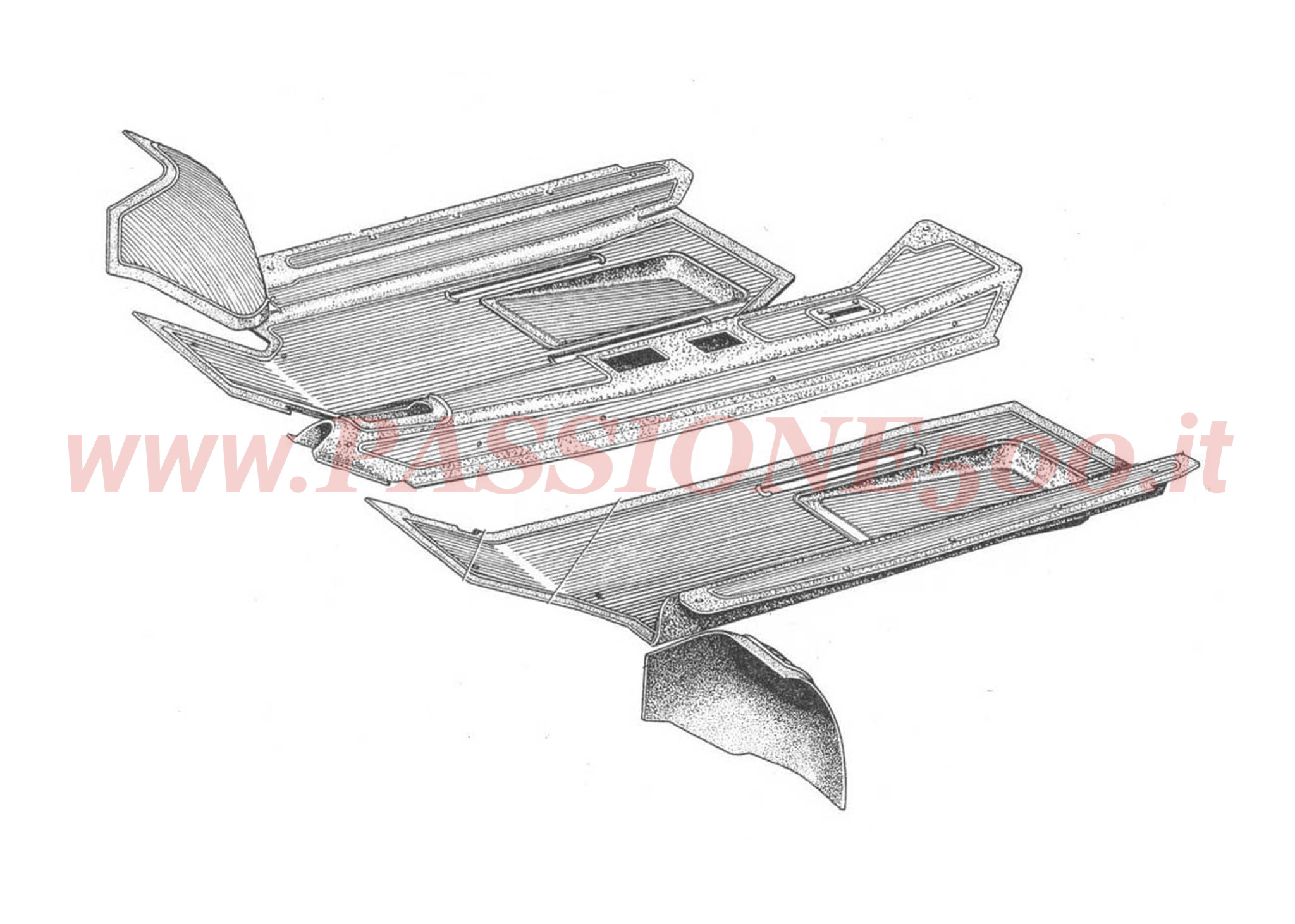 serie tappeti abitacolo Fiat 500 D