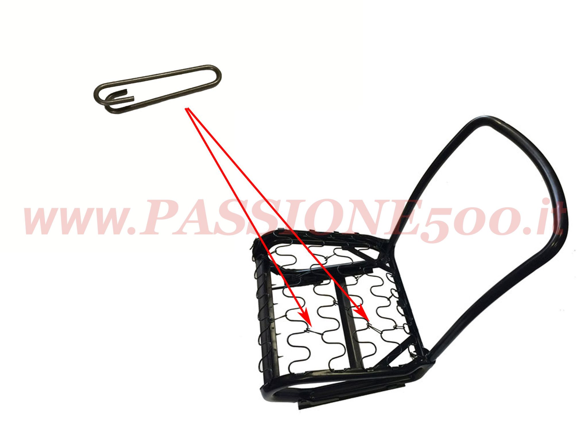 clip molle centrali sedile Fiat 500