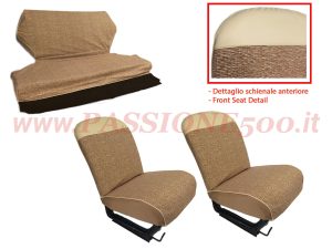 selleria tessuto striato marrone Fiat 500 F
