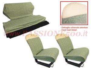 selleria tessuto striato verde Fiat 500 F