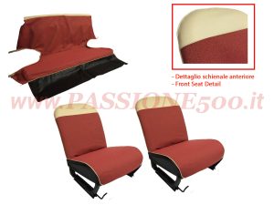 selleria tessuto rosso Fiat 500 N