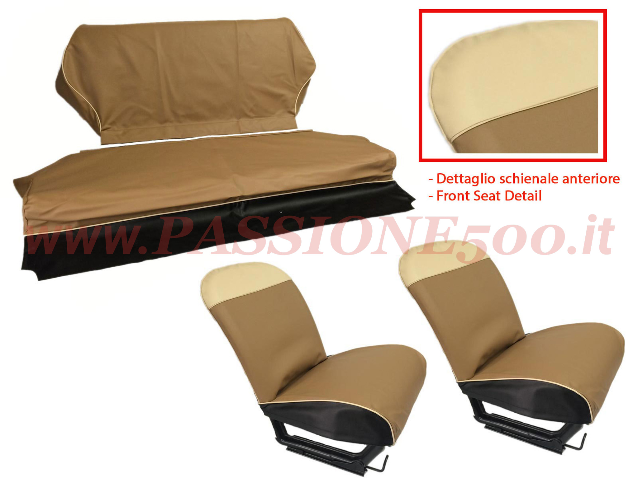 selleria vipla marrone Fiat 500 D