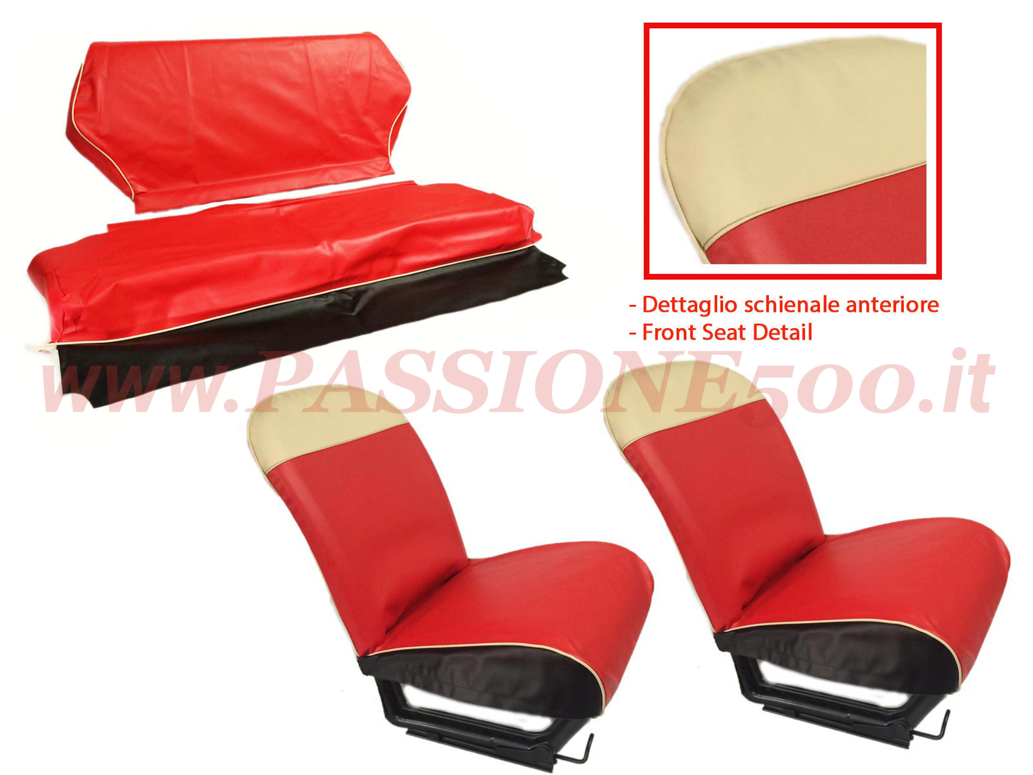 selleria vipla rosso Fiat 500 D