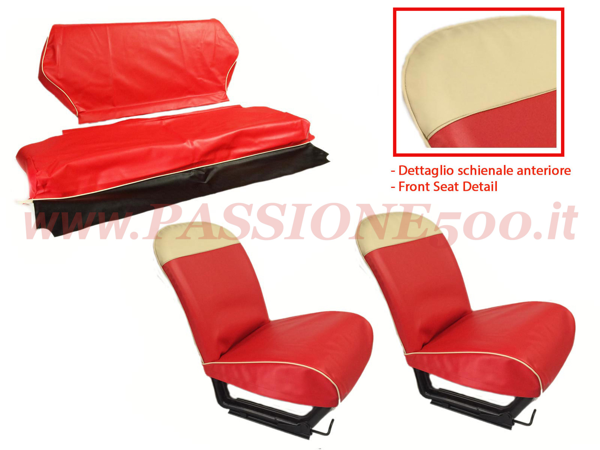 selleria vipla rosso Fiat 500 D