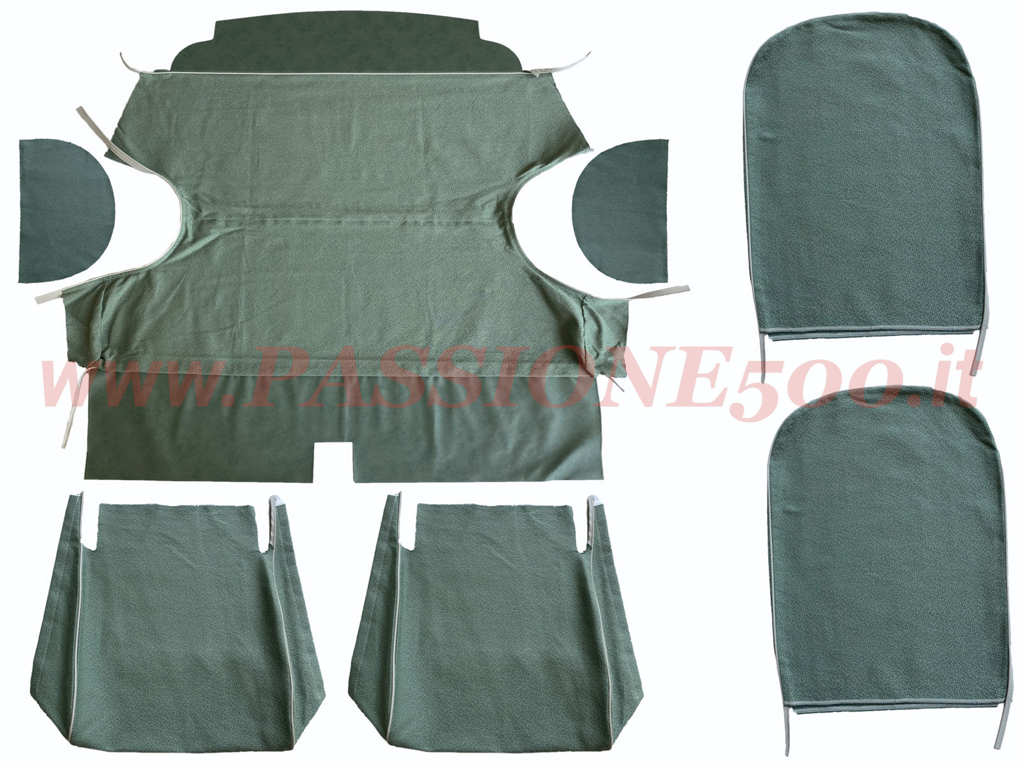 selleria tessuto verde Fiat 500 N