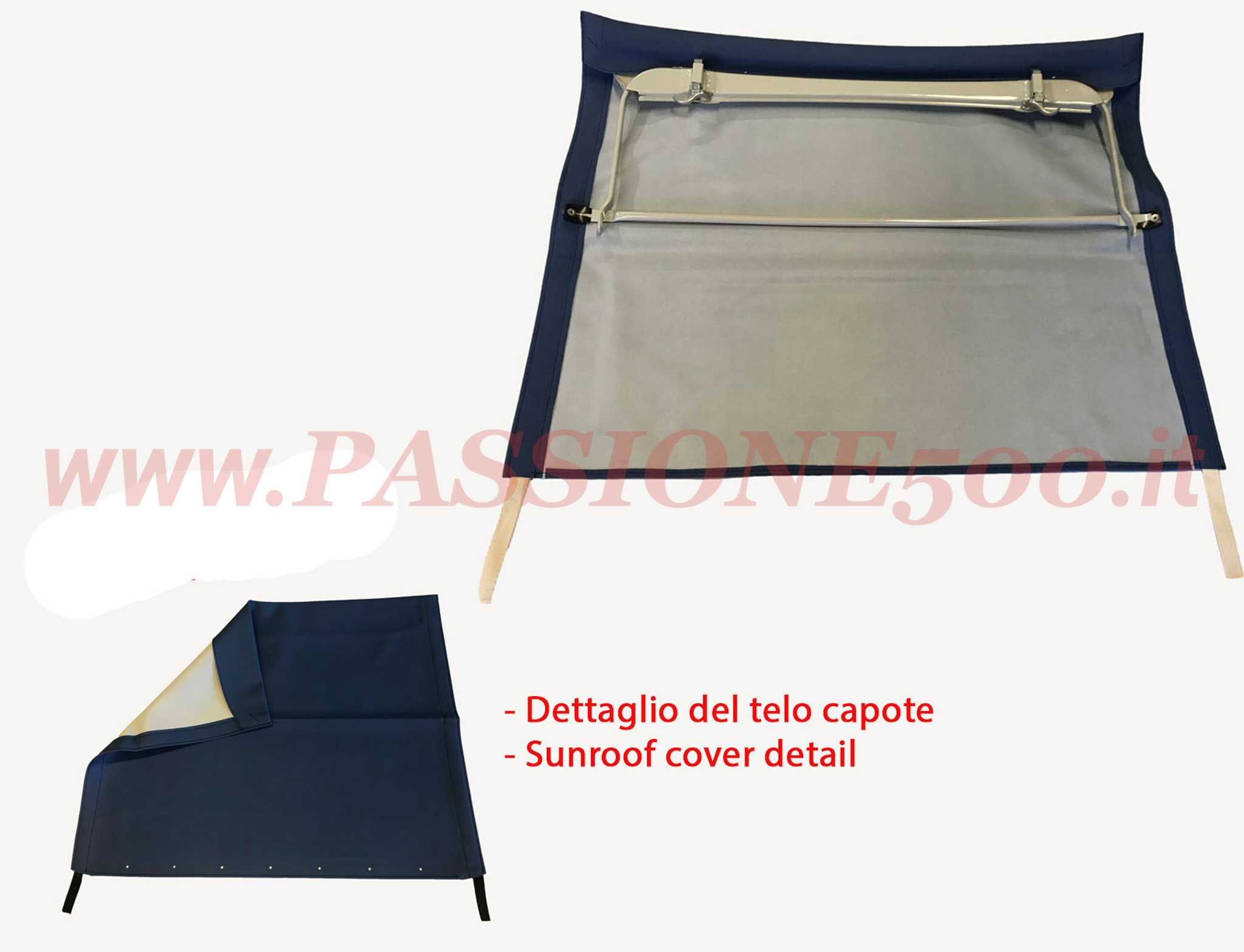 capote montata blu Fiat 500 D