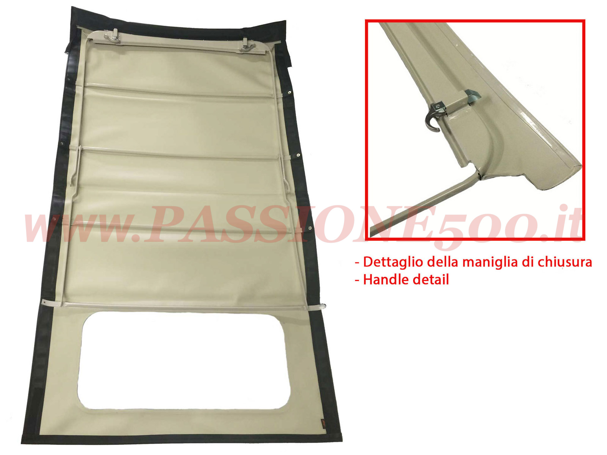 capote montata nero Fiat 500 N D lungo