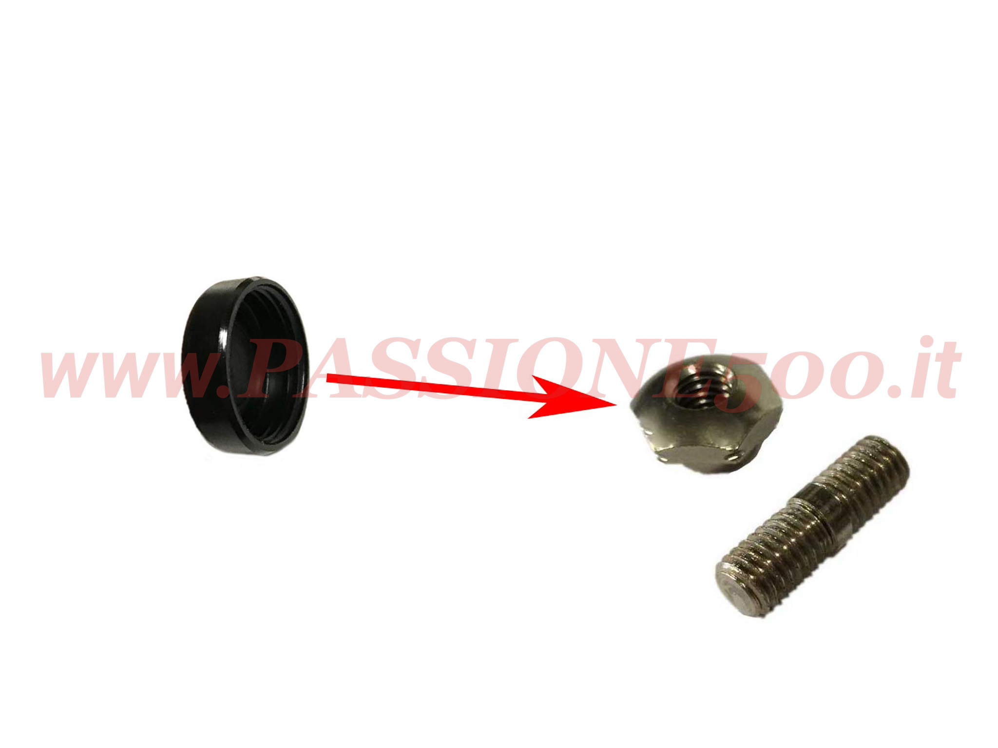 tappo dado fissaggio telaio capote fiat 500