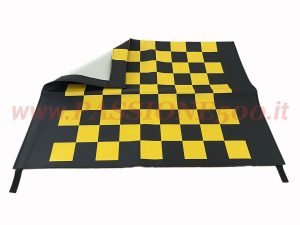 telo capote scacchi giallo nero Fiat 500