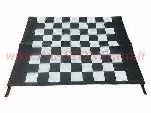 telo capote scacchi bianco nero Fiat 500
