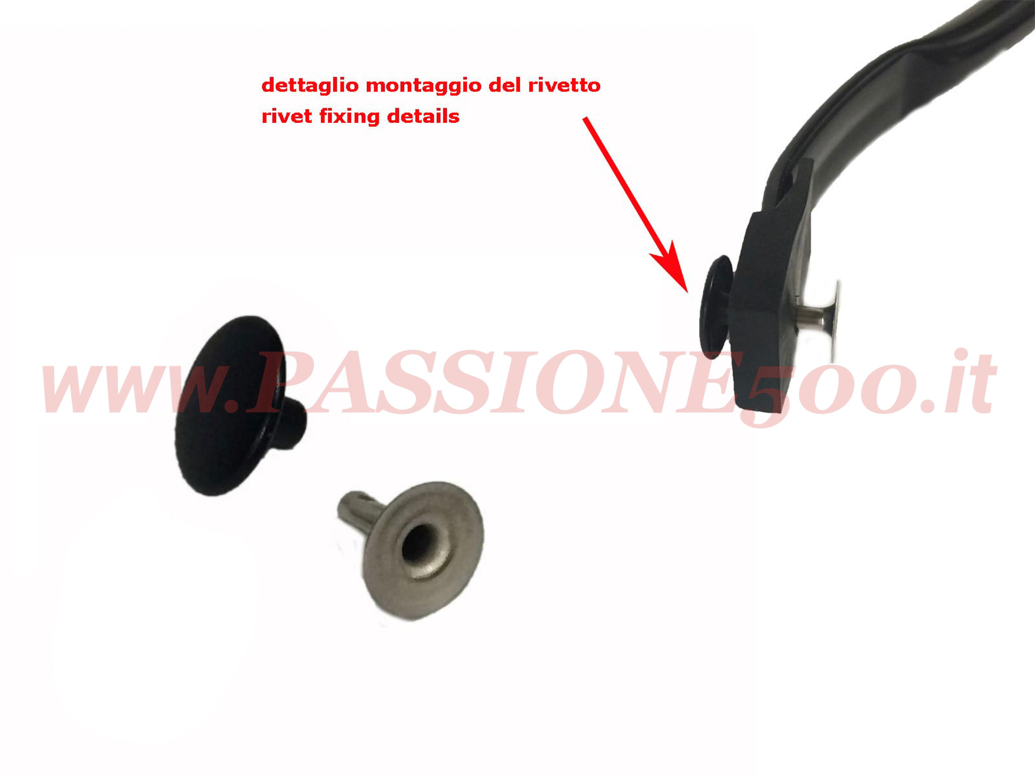 rivetto nero fissaggio capote Fiat 500