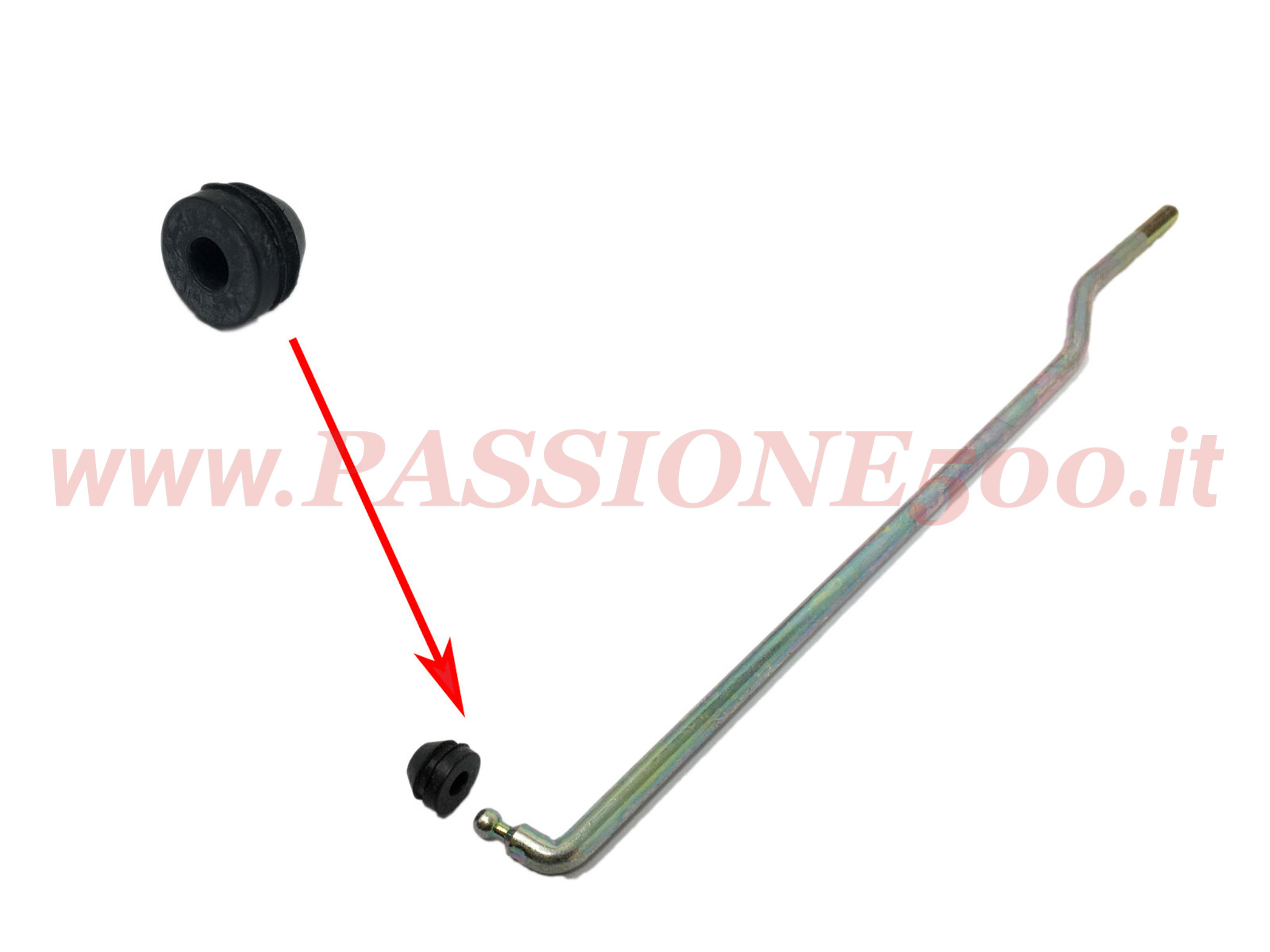 gommino asta pomello serratura fiat 500 f l r