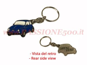 portachiavi fiat 500 blu