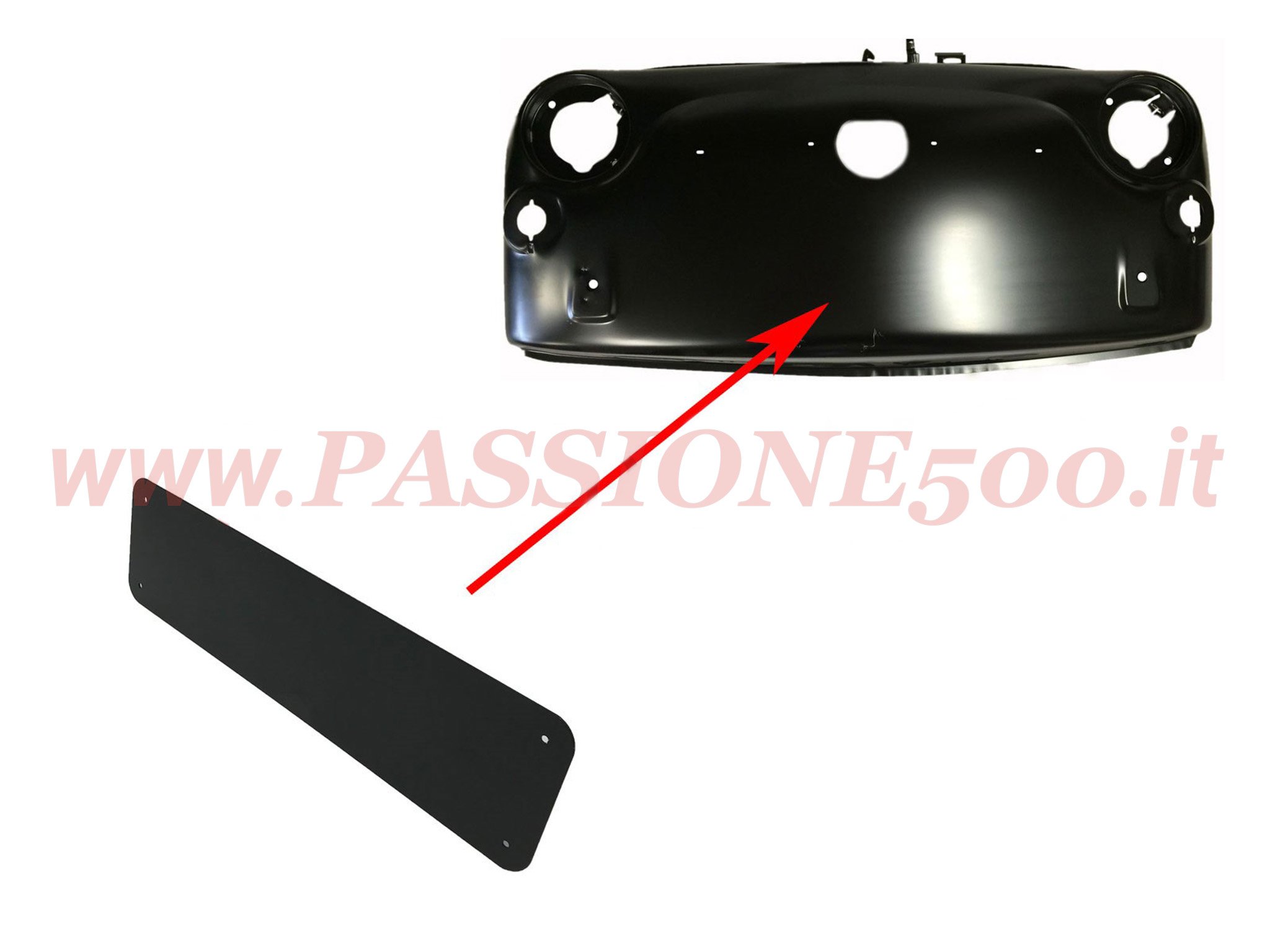 supporto targa anteriore Fiat 500