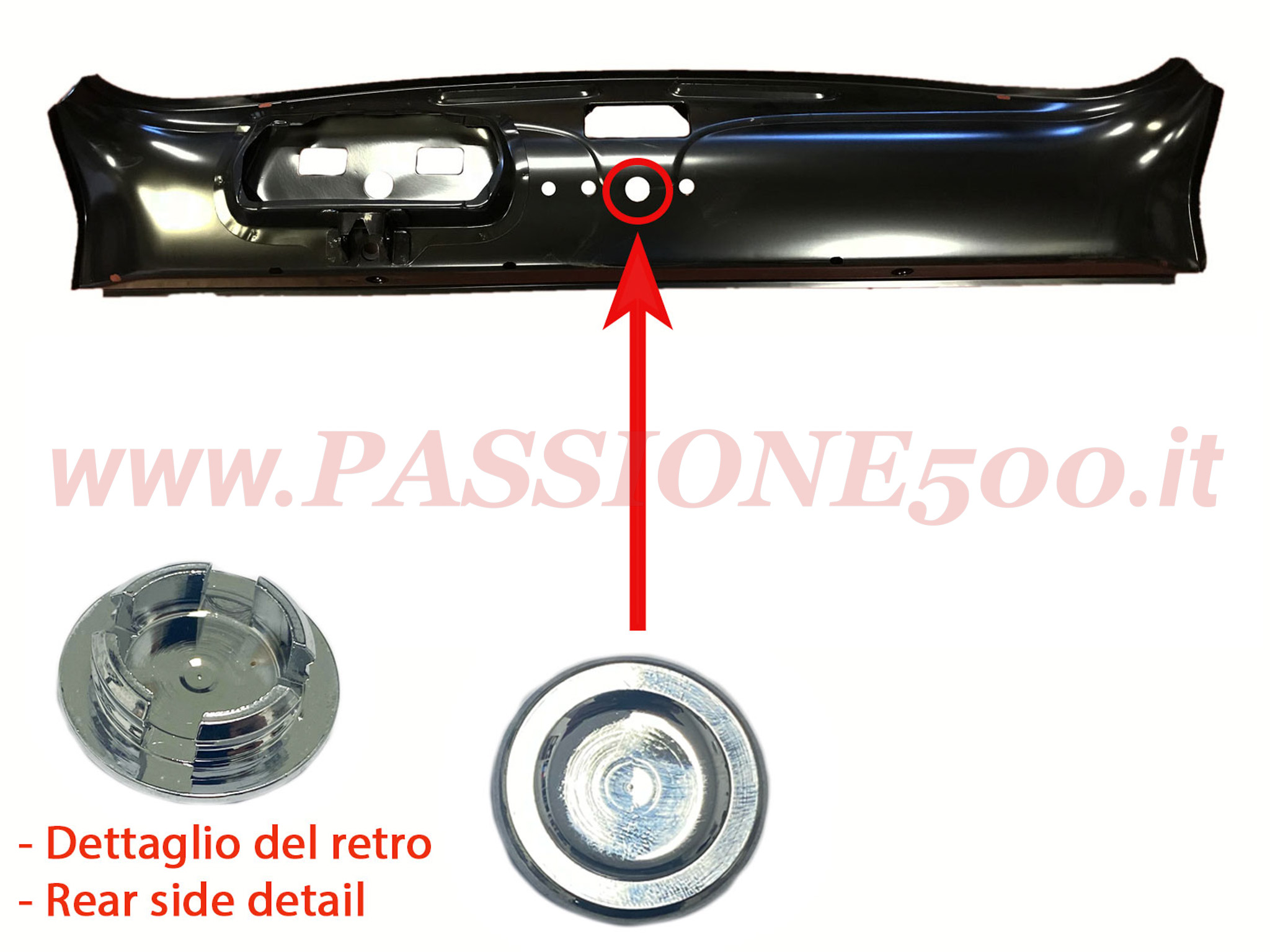 tappo cromato pannello cruscotto Fiat 500