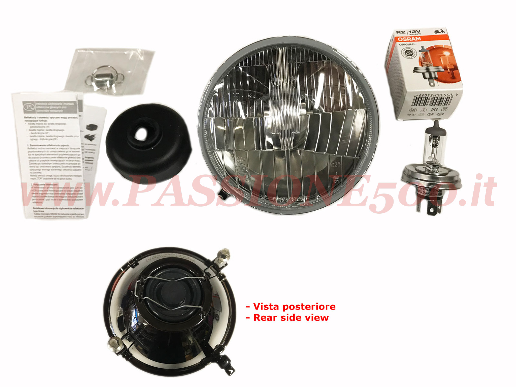 proiettore anteriore R2 Fiat 500 F L R