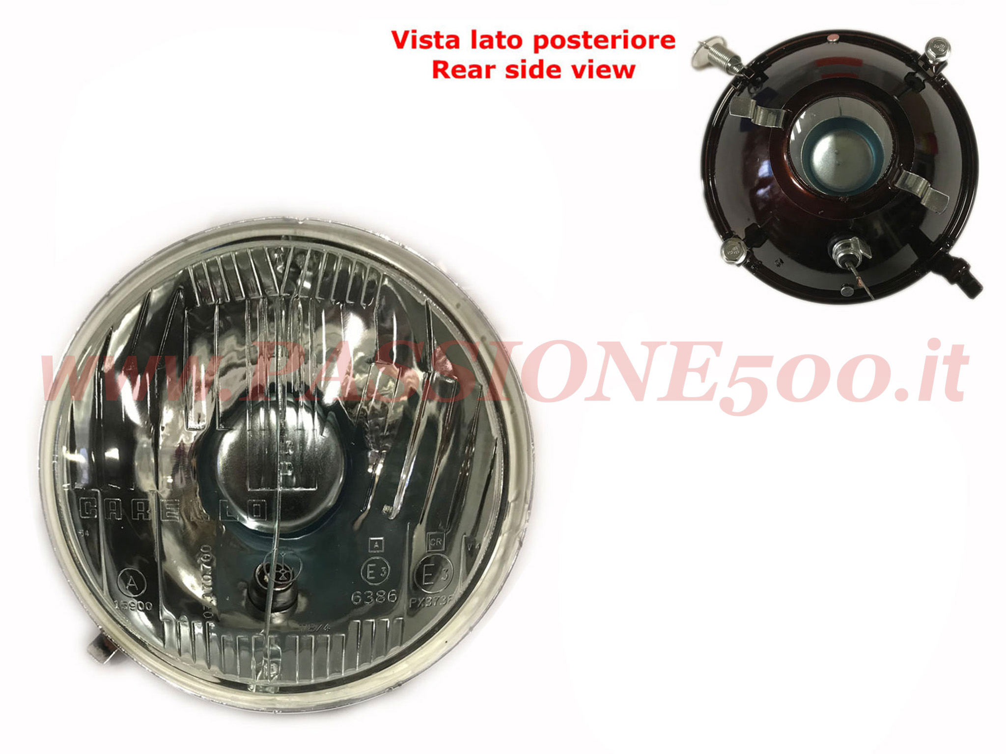 proiettore anteriore con posizione Fiat 500 F L R