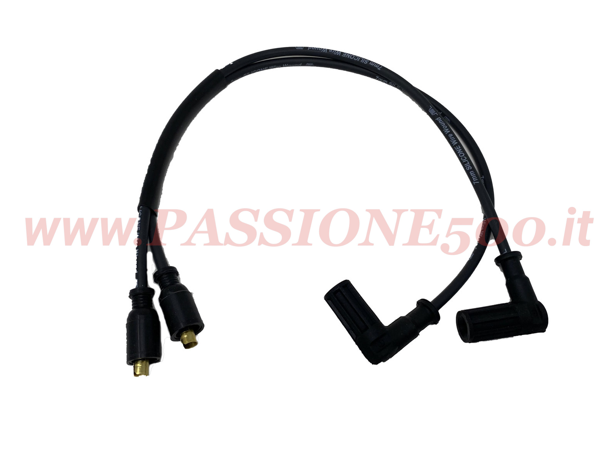 kit cavi candele carbonio silicone Fiat 500 bobina doppio ingresso