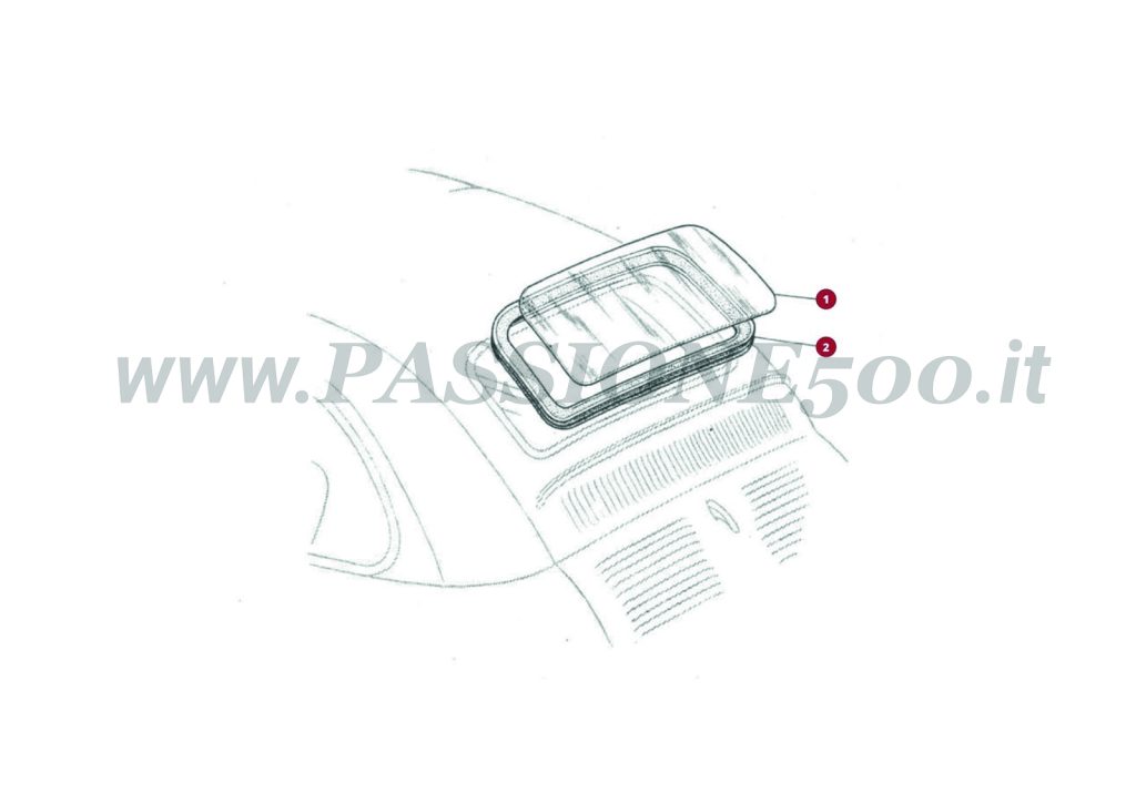 VUE EN ÈCLATÈ 10C – Vitre lunette arrière et particulier FIAT 500D