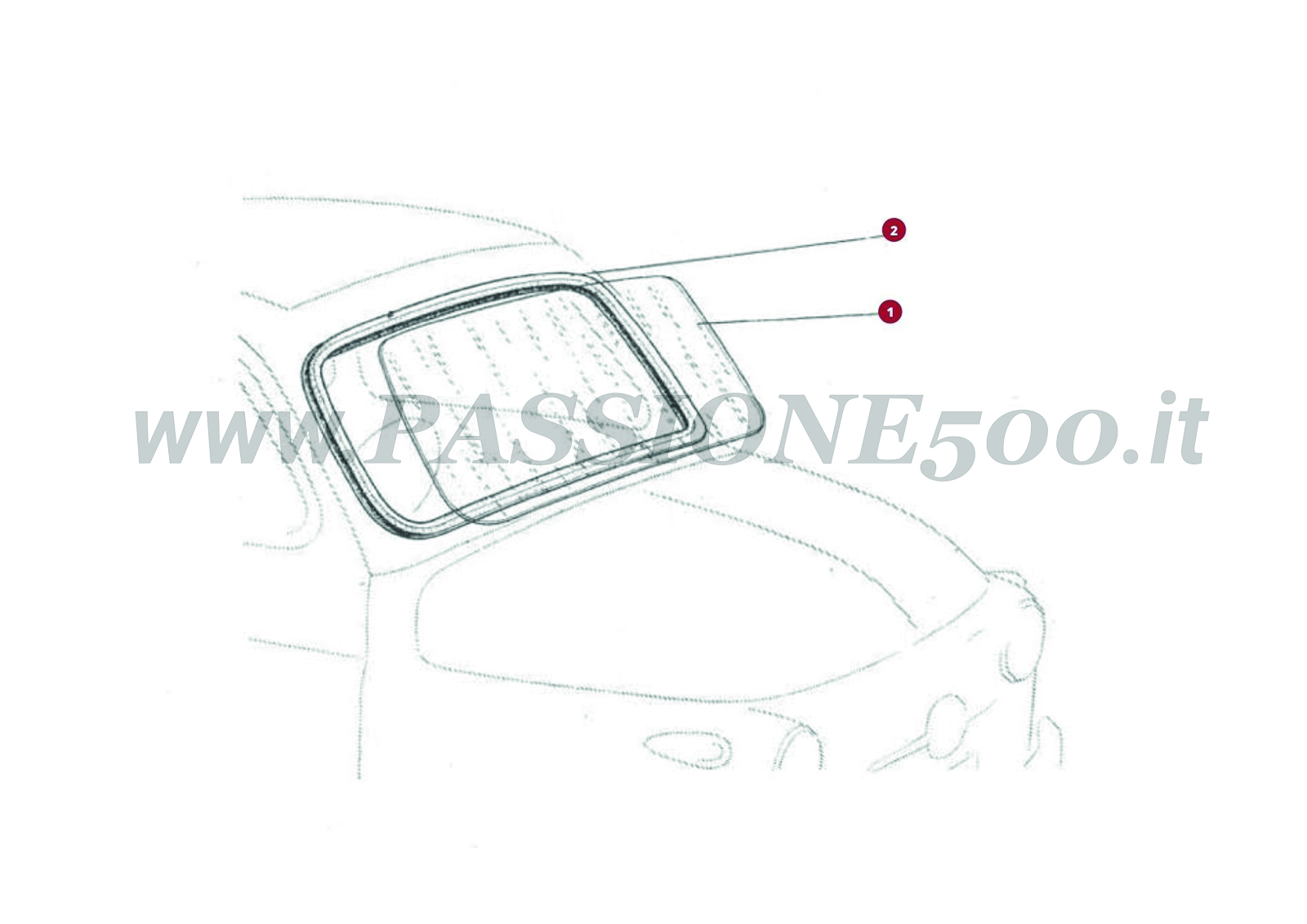 VUE EN ÈCLATÈ 9C – Pare-brise et particulier FIAT 500D