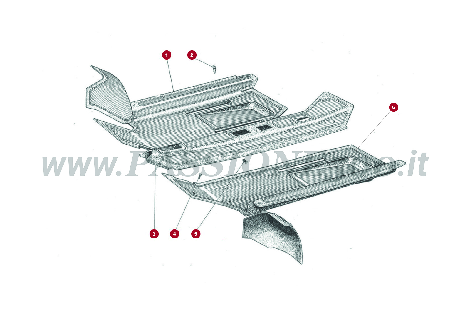 DESSIN 19C – Revêtements habitacle FIAT 500N