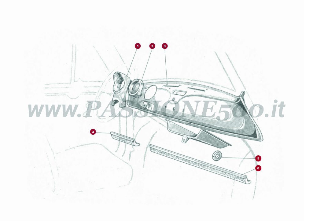 VUE EN ÈCLATÈ 2C – Tableau de bord et particulier FIAT 500D