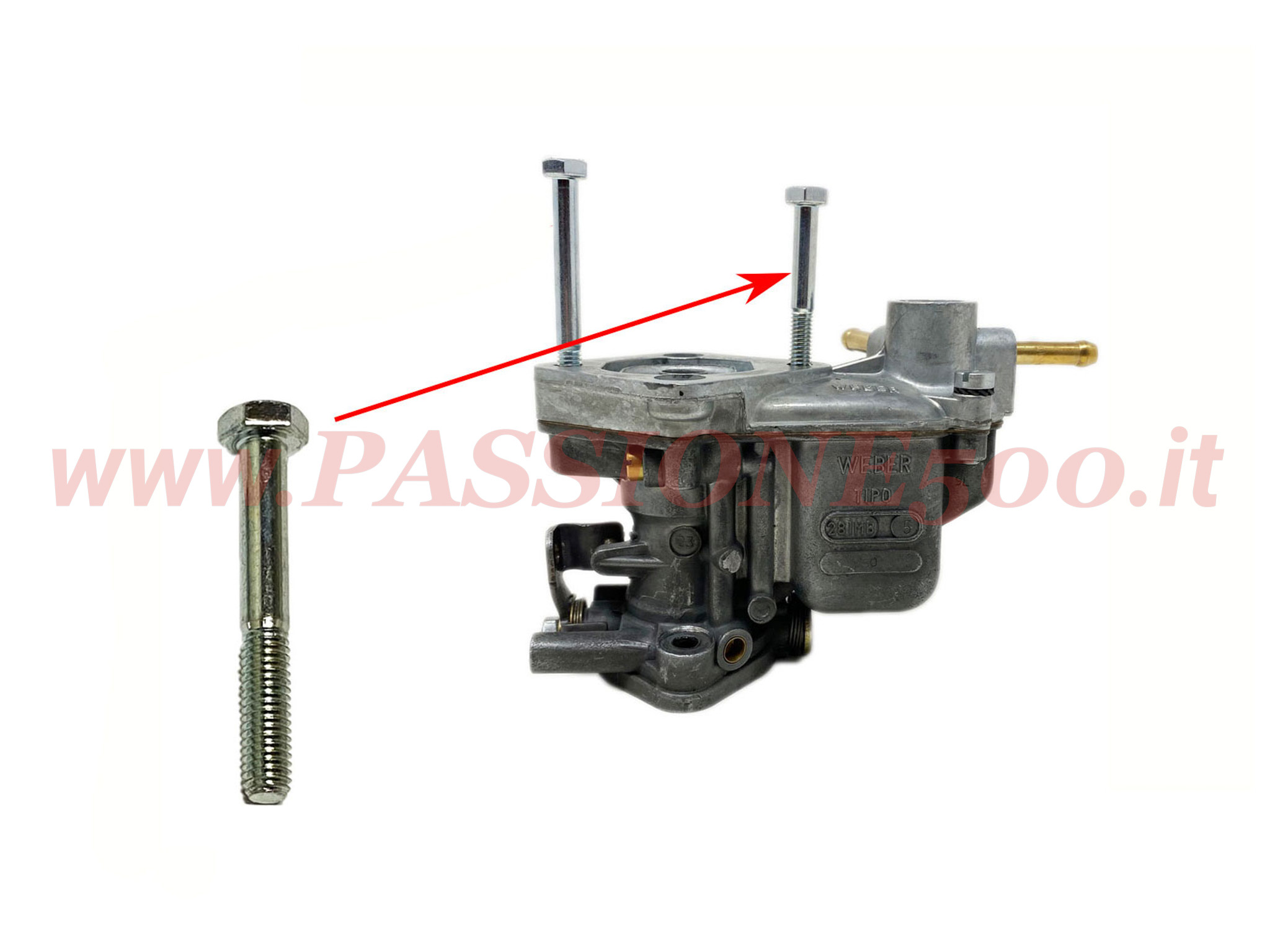 vite corta collettore carburatore Weber 28IMB Fiat 500