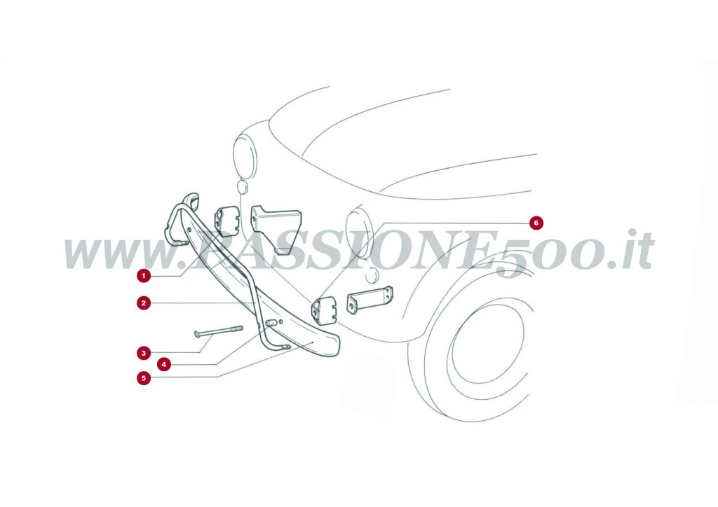 EXPLODED VIEW 14C – Front bumper and parts FIAT 500L