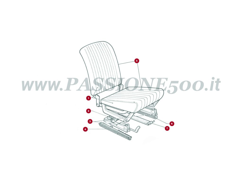 EXPLODED VIEW 16C – Front seat and parts FIAT 500L