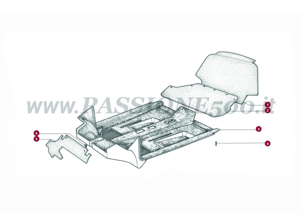 EXPLODED VIEW 17C – Interior carpets and insulations FIAT 500L