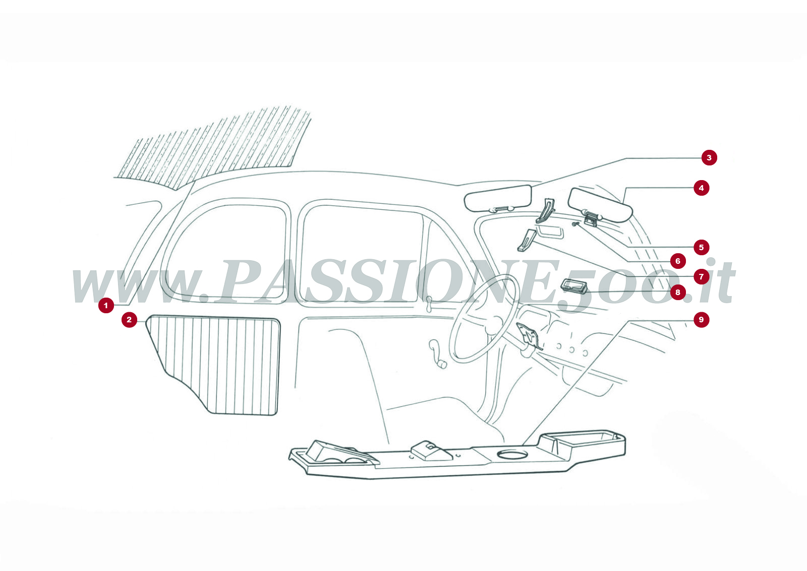 EXPLOSIONSZEICHNUNG 19C – Innere teile FIAT 500L