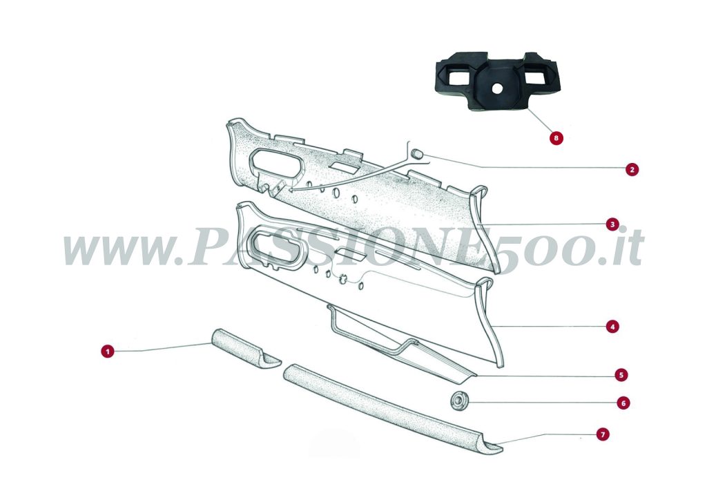 EXPLODED VIEW 2C – Dashboard panel and parts FIAT 500L