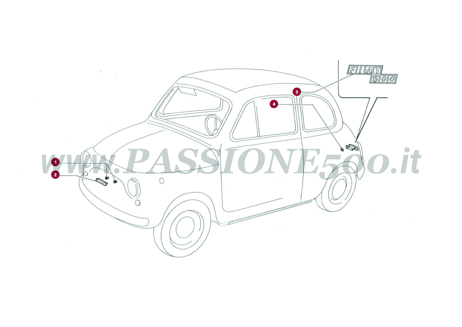 ESPLOSO 12C – Fregi FIAT 500R