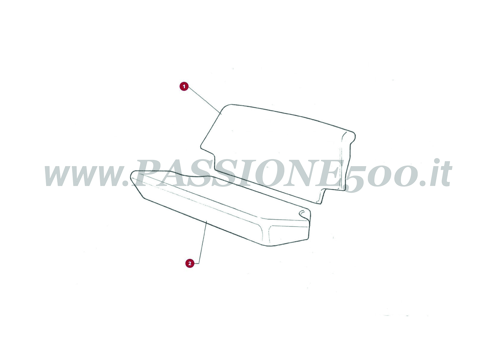 ESPLOSO 18C – Sedile posteriore e particolari FIAT 500R