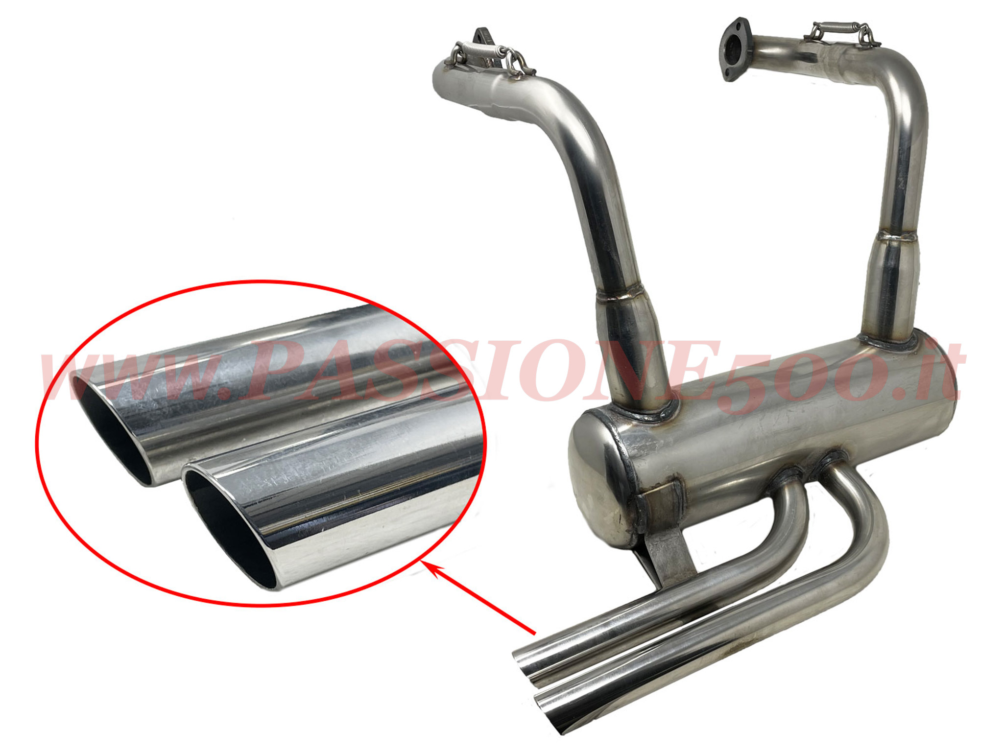 marmitta sportiva acciaio 30 mm Fiat 500