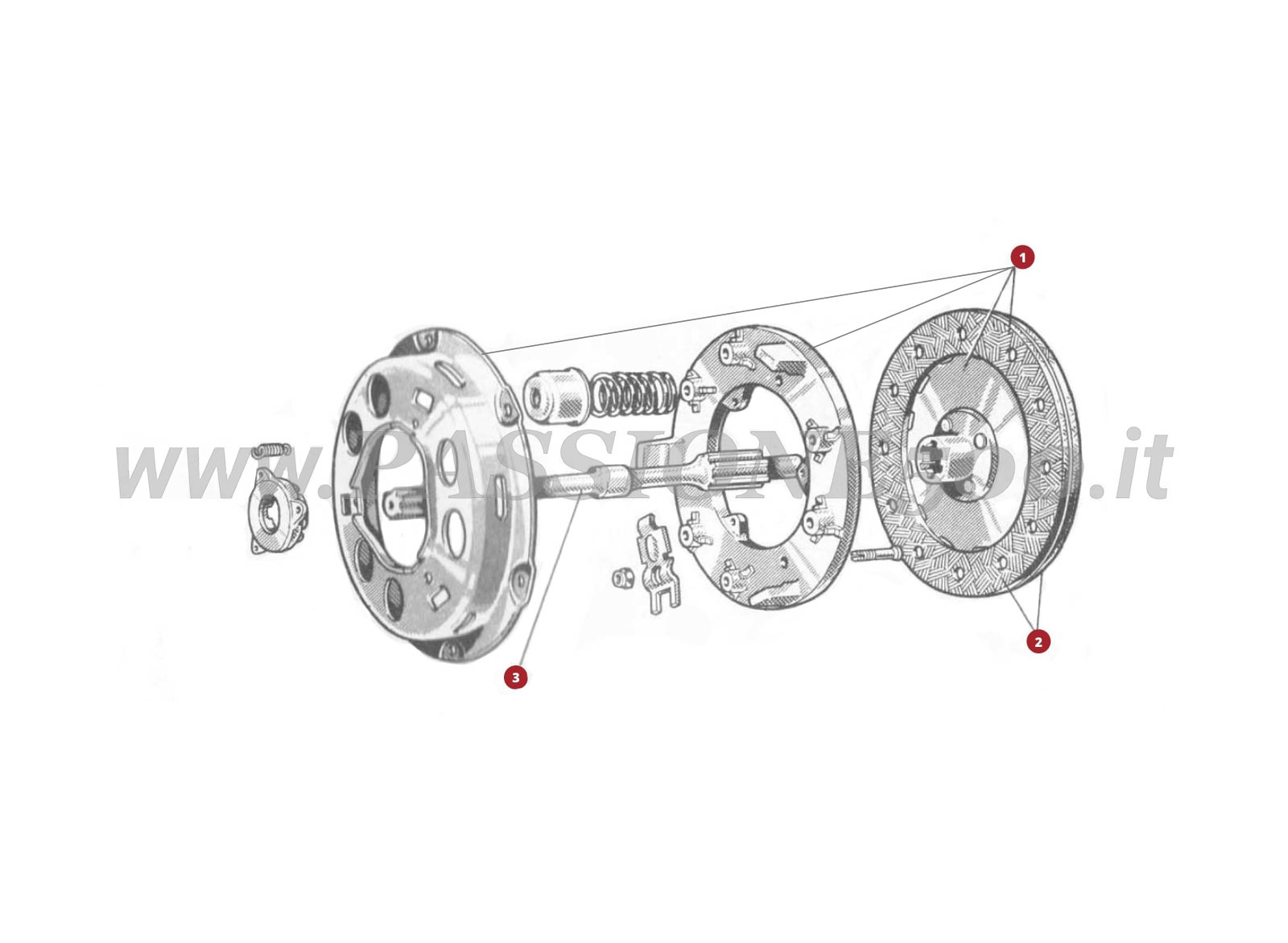 EXPLODED VIEW 16M – Clucth FIAT 500N