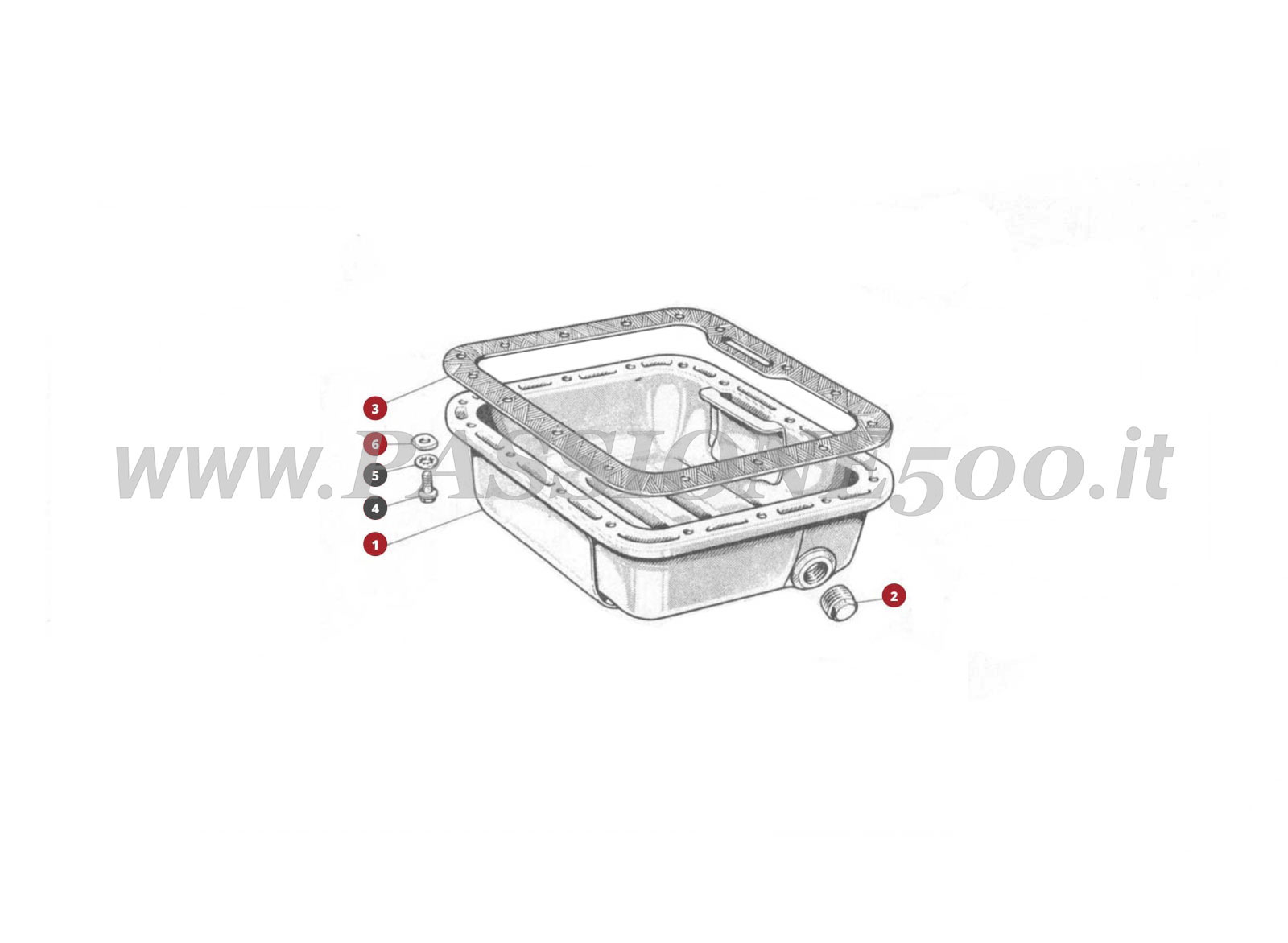 ESPLOSO 2M – Coppa olio motore FIAT 500N